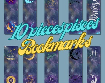 Enchanting Pisces: Zodiac Sign Bookmark Series, Printable bookmark Bundle, Bookmark  SVG, Bookmark designes PNG, bookmark ideas, Horoscope