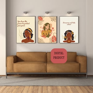 Triptych Wall Art with Motivational Quotes, Abstract Art, Home Decor, Contemporary Wall Art, Wall Prints, Set of 3, three piece wall art