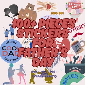 Father’s Day Stickers Bundle | Printable Cute Dad Stickers | Digital Sticker Pack PNG JPG PDF | Gifts for Dad | Funny Fathers Day Decor Svg
