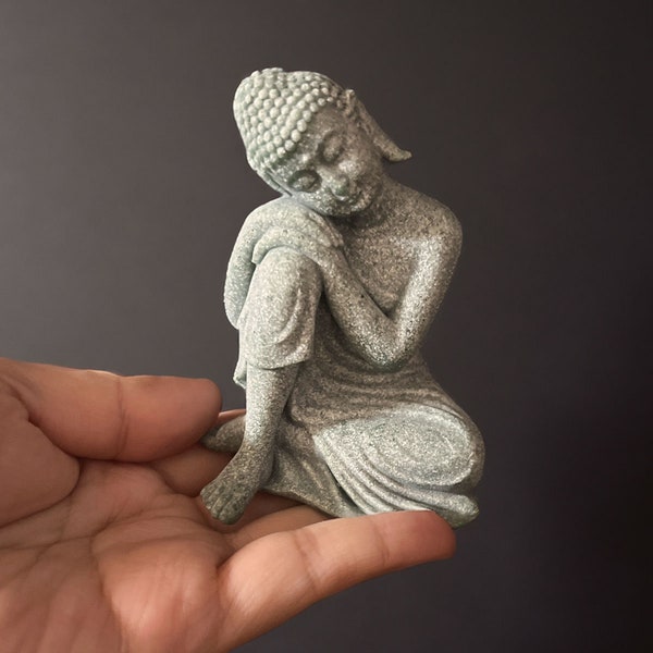 Mini Resting Buddha Statue, Sandstone Buddha Statue, Zen Statue, Home Garden Decor, Tiny Buddha, Buddha Sculpture, Miniature Buddha, Gifts