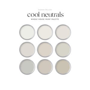 Palette de couleurs de peinture neutres fraîches pour toute la maison | Couleurs de peinture intérieure | Sherwin-Williams | Dérive de brume | Gris moderne | Accueil neutre