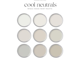 Cool Neutrals Whole House Paint Color Palette | Interior Paint Colors | Sherwin Williams | Drift of Mist | Modern Gray | Neutral Home