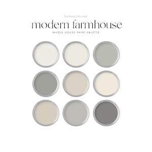 Modern Farmhouse Whole House Paint Color Palette | Interior Paint Colors | Sherwin Williams | Accessible Beige | Alabaster | Neutral Home