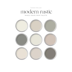 Modern Rustic Whole House Paint Color Palette | Interior Paint Colors | Sherwin Williams | Accessible Beige | Urbane Bronze | Neutral Home
