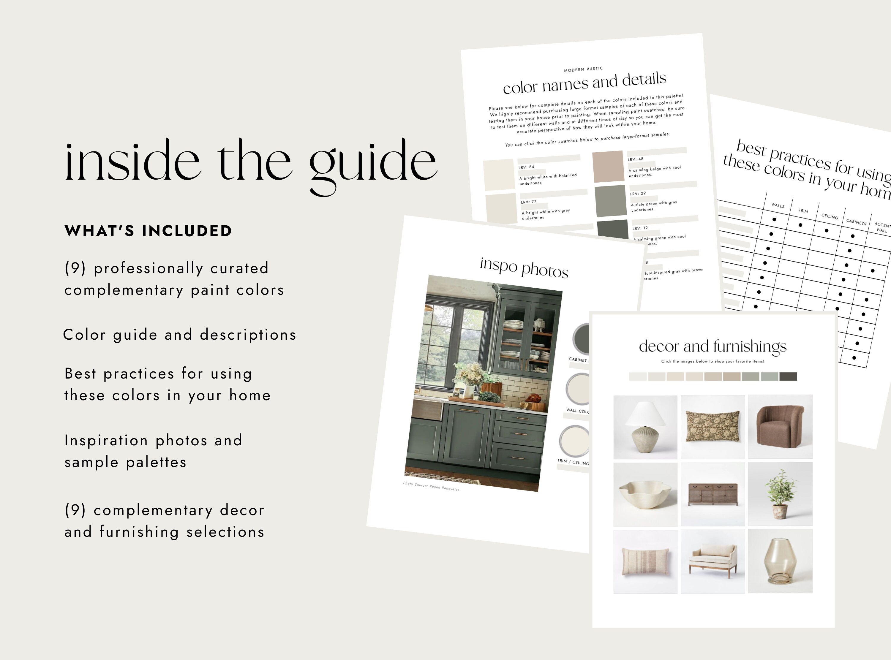 Modern Rustic Whole House Paint Color Palette | Interior Paint Colors ...