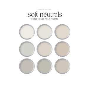 Soft Neutral Whole House Paint Color Palette | Interior Paint Colors | Sherwin Williams | Agreeable Gray | Pure White | Neutral Home