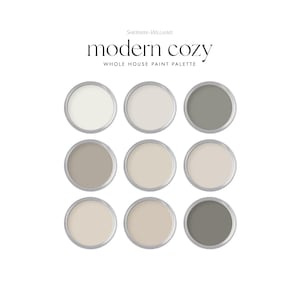 Modern Cozy Whole House Paint Color Palette | Interior Paint Colors | Sherwin Williams | Agreeable Gray | Urbane Bronze | Neutral Home