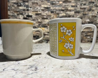 Vintage Japan Coffee Mugs Made in Japan, lot of 2, vintage Asian