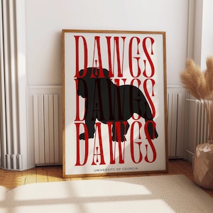 Athens GA art print, Athens Colorful Wall Art, College Poster, University of Georgia, UGA Dawgs Poster, University of Georgia Art, Go Dawgs