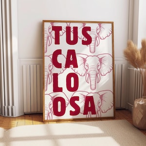 University of Alabama Digital Art, Bama Wall Art, College Poster, University of Alabama, Roll Tide, Tuscaloosa, Bama Art, Dorm Poster
