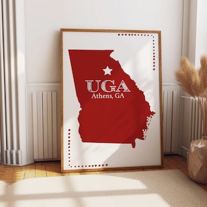 Athens GA art print, Athens Wall Art, College Poster, University of Georgia, UGA Dawgs Poster, University of Georgia Art, Dorm Wall Decor