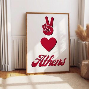 Athens GA art print, Athens Colorful Wall Art, College Poster, University of Georgia, UGA Poster, University of Georgia Art, dorm wall art