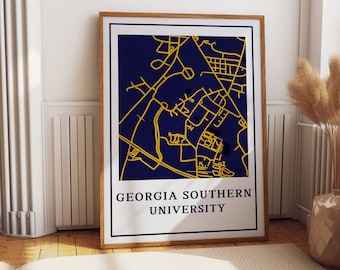 Download digitale Statesboro GA, Eagles Wall Art, Poster universitario, Georgia Southern University, GSU Eagles, Georgia Southern, Mappa del campus, GSU