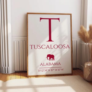 University of Alabama Digital Art, Bama Wall Art, College Poster, University of Alabama, Roll Tide, Tuscaloosa, Bama Art, Dorm Poster