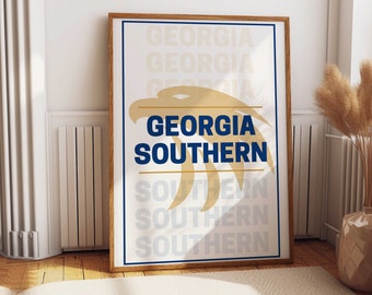 Download digitale di Statesboro GA, Eagles Wall Art, Poster universitario, Georgia Southern University, GSU Eagles, Georgia Southern