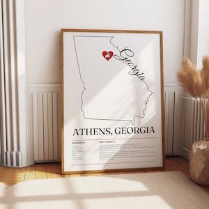 Athens GA art print, Athens Colorful Wall Art, College Poster, University of Georgia, UGA Dawgs Poster, University of Georgia Art, Go Dawgs