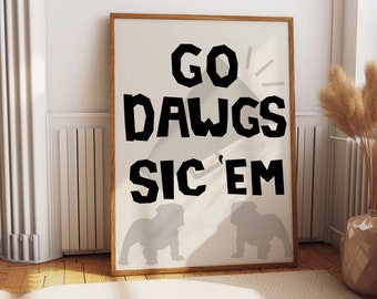 Athens GA art print, Athens Colorful Wall Art, College Poster, University of Georgia, UGA Dawgs Poster, University of Georgia Art, Go Dawgs