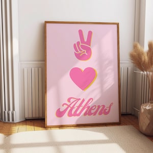 Athens GA art print, Athens Colorful Wall Art, College Poster, University of Georgia, UGA Poster, University of Georgia Art, dorm wall art