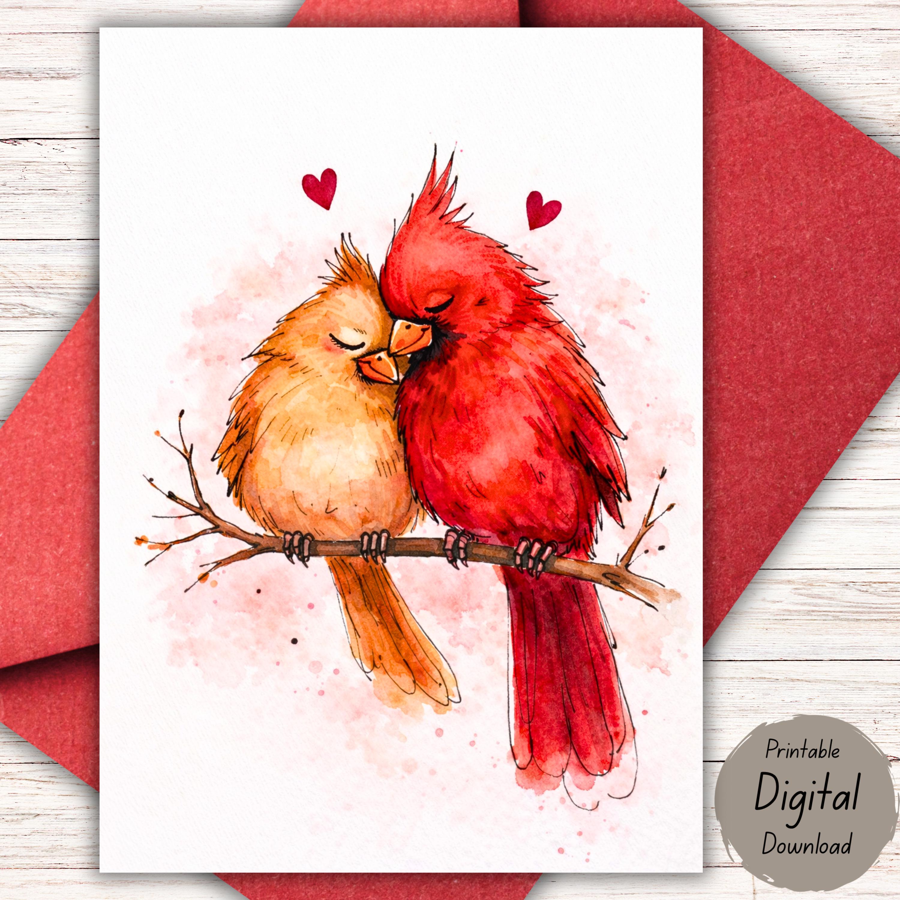 Anniversary Card Cardinal - Etsy
