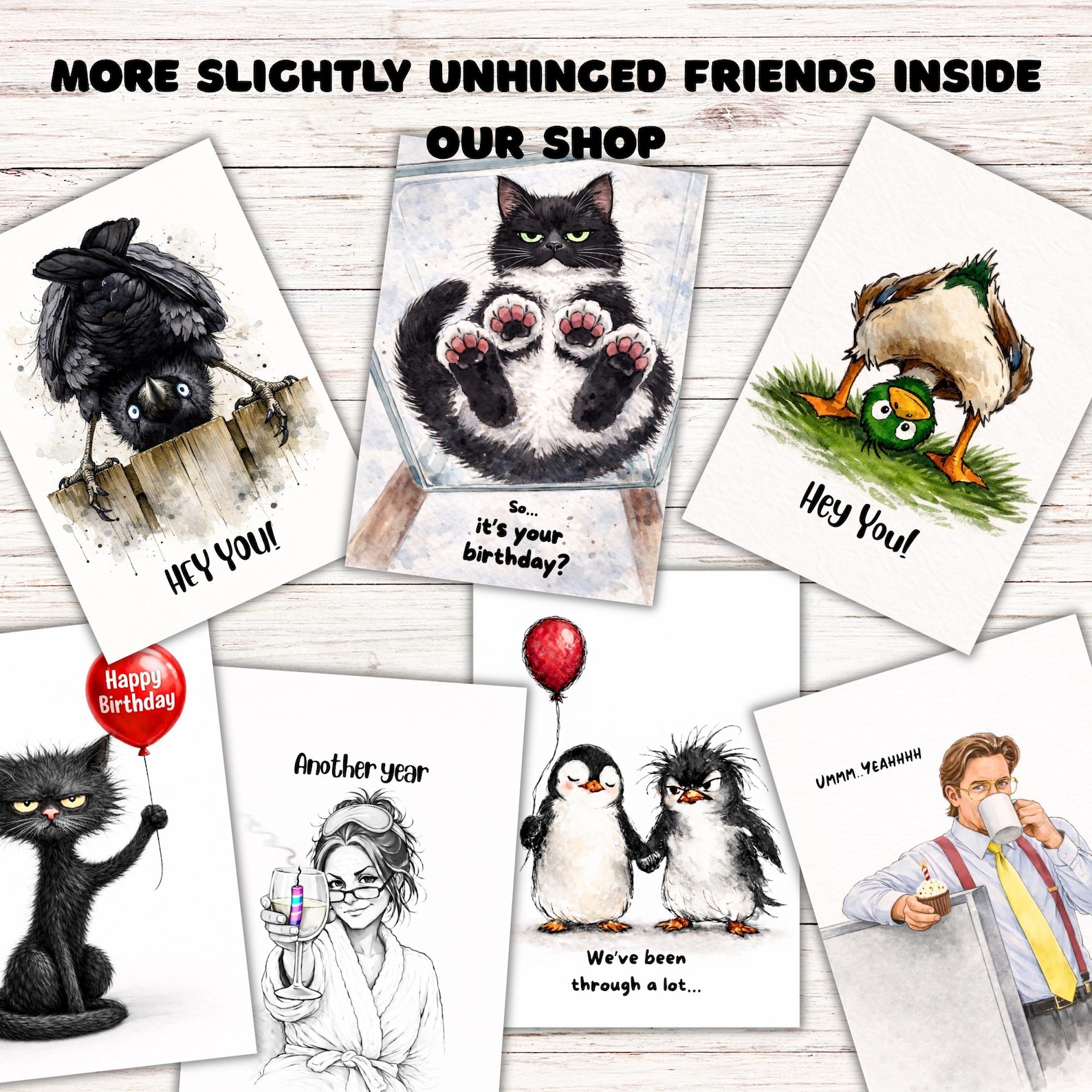 Funny Cat Birthday Card – Sarcastic Humor Card for Friend or ...