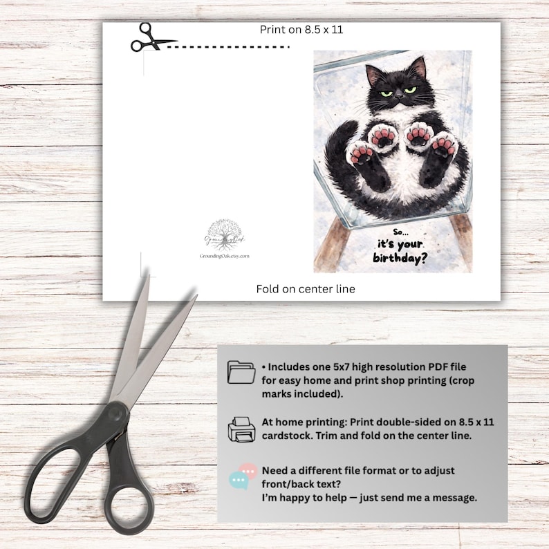 Funny Cat Birthday Card Printable – “obviously, I’m Gift Enough ...
