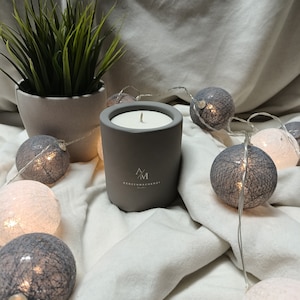 Concrete candle | Cement candle | customizable | Gray | Soy Wax, Gift, Vegan, Aroma, Handmade, Wedding, Fragrance, Wooden Wick