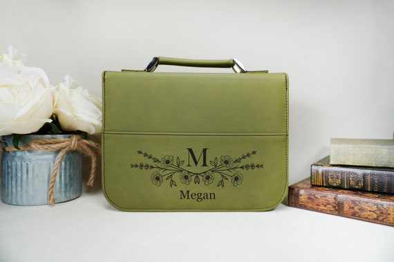 Custom Bible Case, Personalized Leather Bible Cover, Named Large Book Cover, Customized Gift for Her, Bible Bag for Women, Christmas Gift
