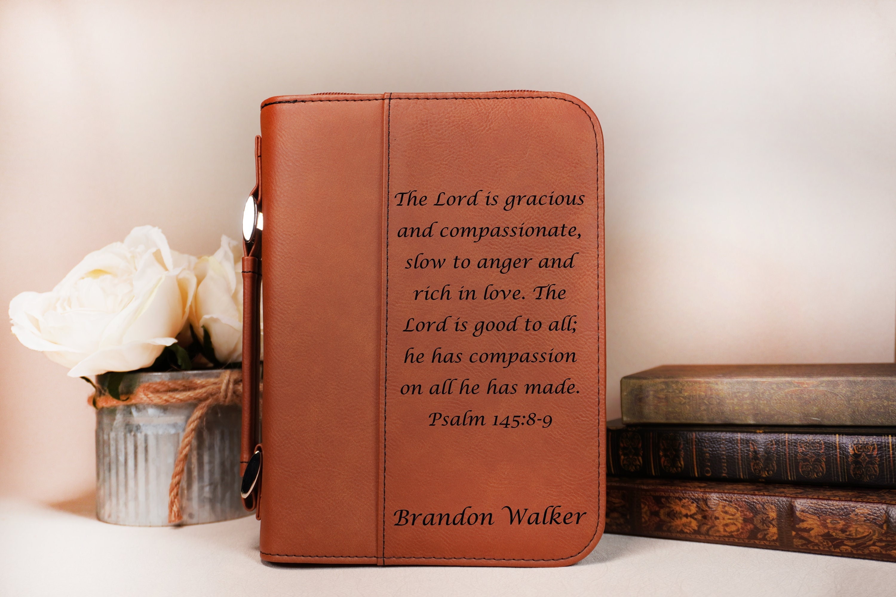 Custom Leather Bible Cover, Personalized Bible Case, Engraved Large ...