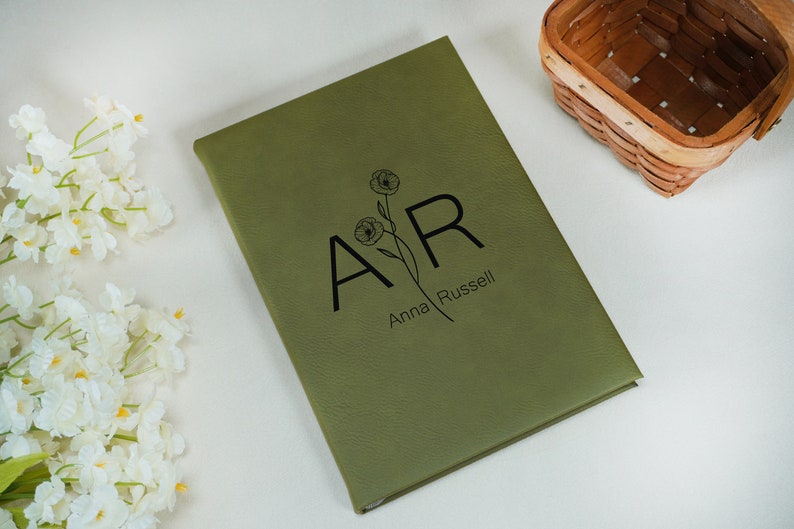 Example Journal With Initals Personalized Leather Journal, Custom Journal With Initials, Engraved ...
