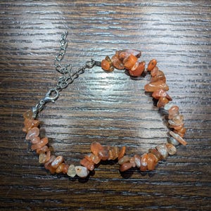 Orange Carnelian Agate Natural Crystal Bracelet
