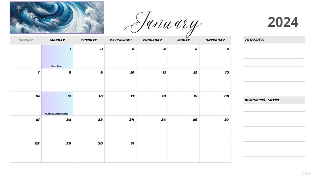 2024 CALENDAR DIGITAL DOWNLOAD - Etsy