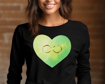 Green Heart Infinity Shirt - Romantic Bella Canvas Tee