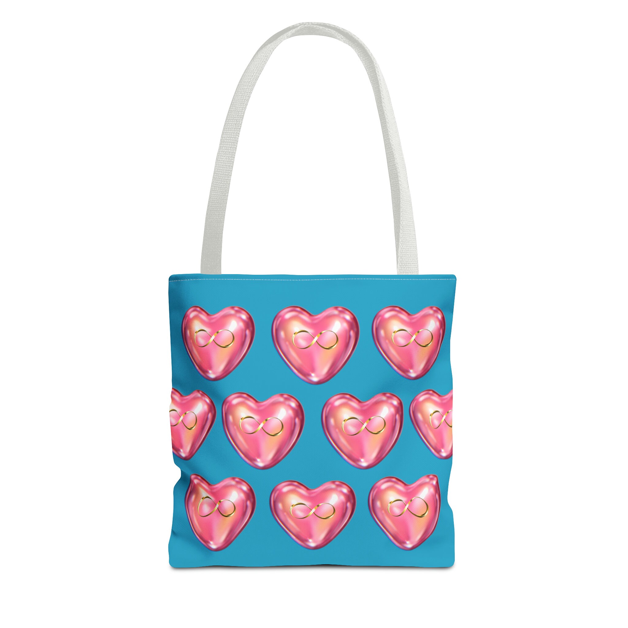 Pink Infinity Hearts Tote Bag, Polyester Travel Shopping Bag - Etsy