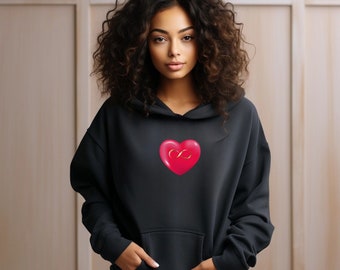Röd Hjärta Infinity Hoodie: Romantisk Älskare Hoodie
