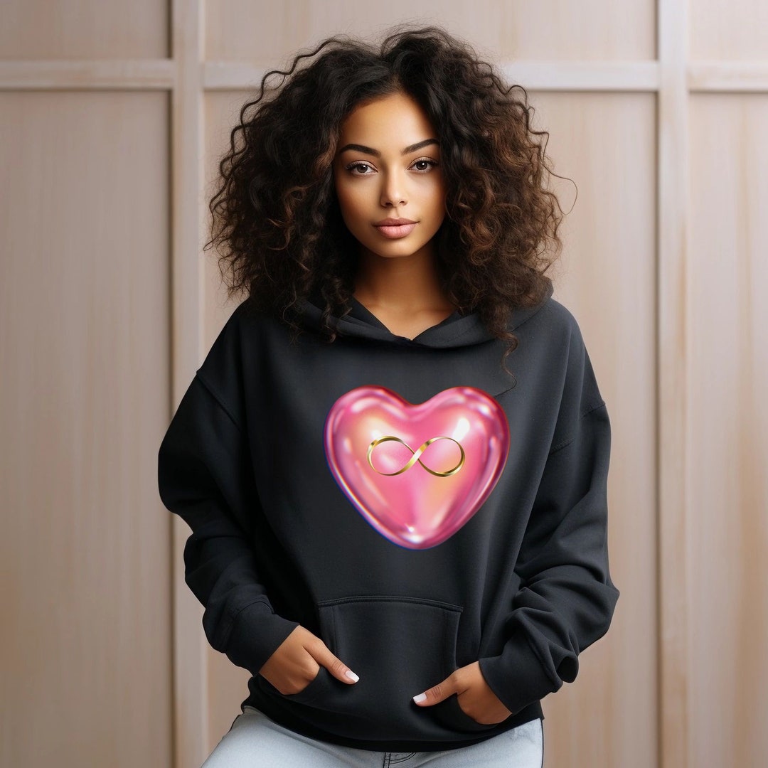 Vintage 90’s pink sequin hoodie with heart zip main image 1
