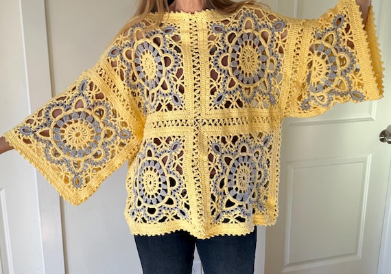 One-of-a-Kind 100% Cotton Hand-Crocheted Sweater – Multiple Colors – MAD Designs – Handmade Slow Fashion