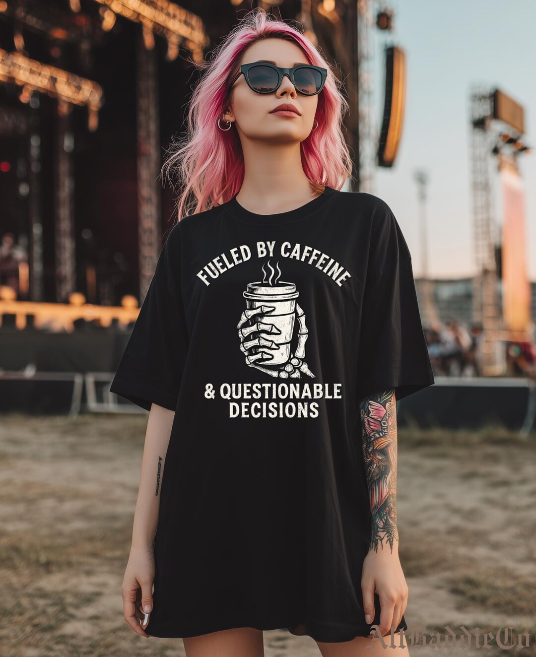 Questionable Gift Fueled by Caffeine & Questionable Decisions T-shirt | Coffee Shirt Gift ...