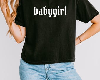 Babygirl Graphic Crop Top | Boxy Tee, Plus Size