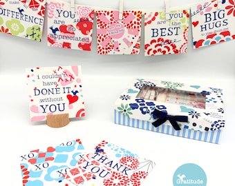 Gratitude Card Box Set, Daily Appreciation Messages, Thank You Gift, Long Lasting Keepsake, Kind Words to Keep
