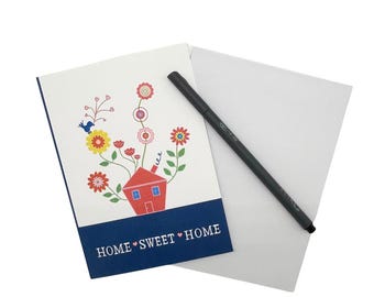 Home Sweet Home Card – Housewarming & New Home Congratulations Card, Blank Inside