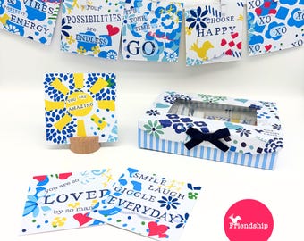 Friendship Appreciation Gift, Inspirational Card Set for Her, Uplifting Daily Messages, Kind Words to Keep