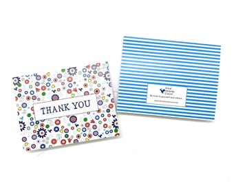 Thank You Note Card Set, Kind Words Count Floral Design
