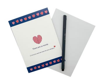 There Are No Words Sympathy Card – Condolence & Grief Support for Loss, Blank Inside