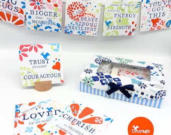Courage Gift for Her, Daily Messages Gift Box Set, Inspirational Keepsake, Kind Words to Keep