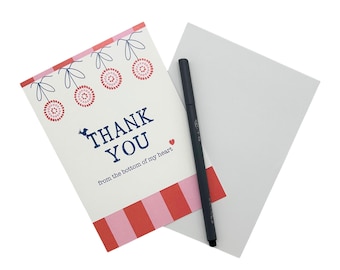 Thank You From the Bottom of My Heart Card – Appreciation & Gratitude Card for Her, Teacher, Coworker, Blank Inside