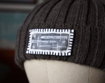 Sword Beanie - Bonnet gris avec écusson épée