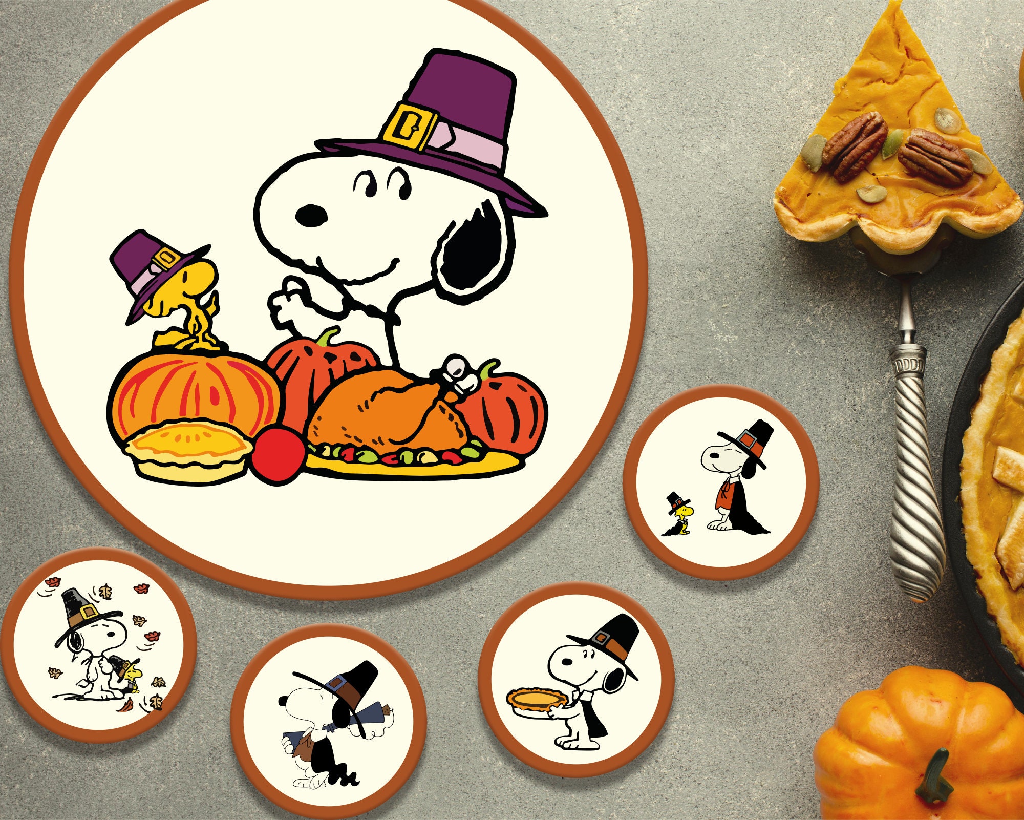 Table Setting Snoopy Snoopy Thanksgiving Table Setting: Polycarbonate Placemats, Napkin ...
