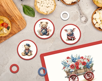 Fourth of July Collection Placemats, Napkin Rings and Coasters