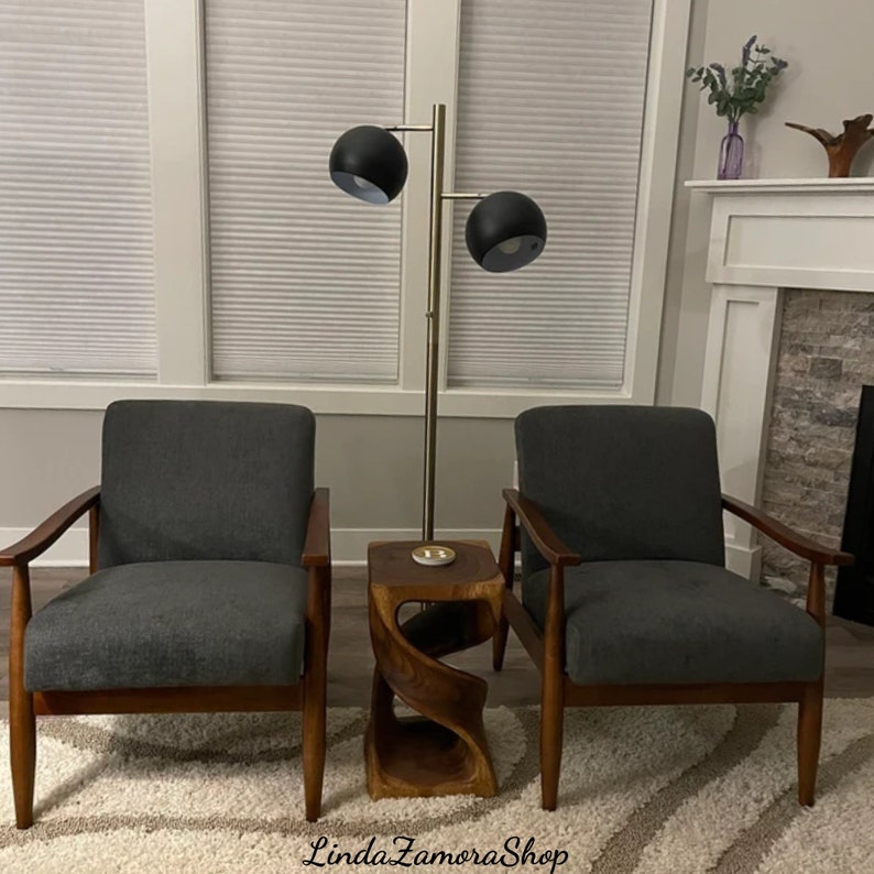 Walnut Oil Wood Double Twist Stool Table, 12 In. SQ X 20 In. H Etsy