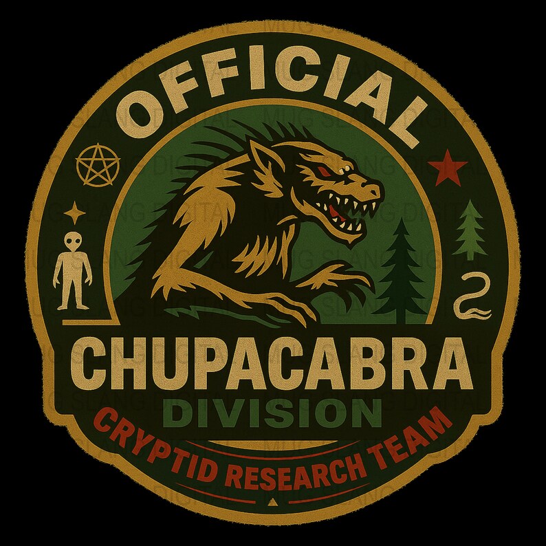 Chupacabra Division Badge, Cryptid Research Team Art (digital Download ...